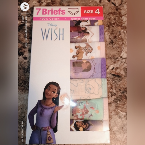 Disney Wish Girls' Briefs panties Disney movie wish new in box Set - Size 4 - Picture 1 of 5
